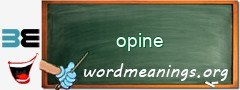 WordMeaning blackboard for opine